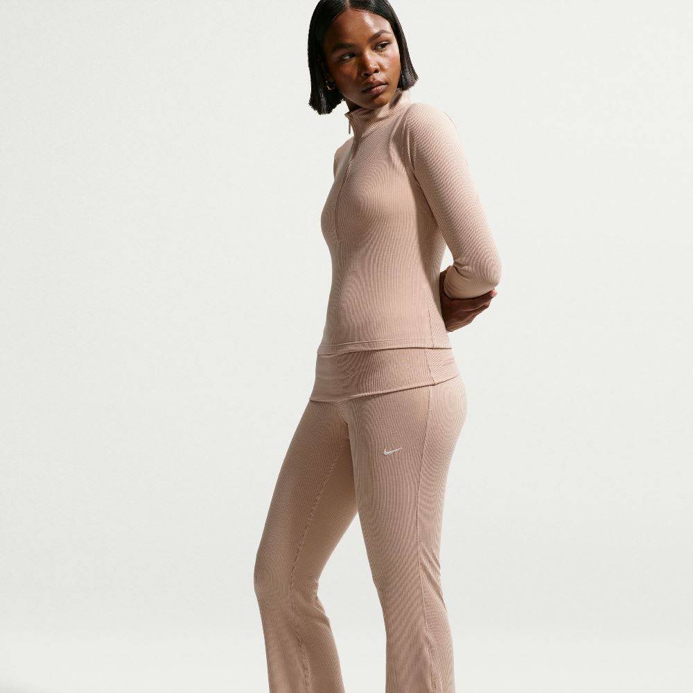 NIKE WOMENS CHILL KNIT MID-RISE TIGHT RIBBED PANT