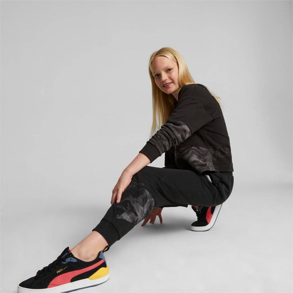 PUMA GIRLS POWER CAT MARBLEIZED SWEATPANTS