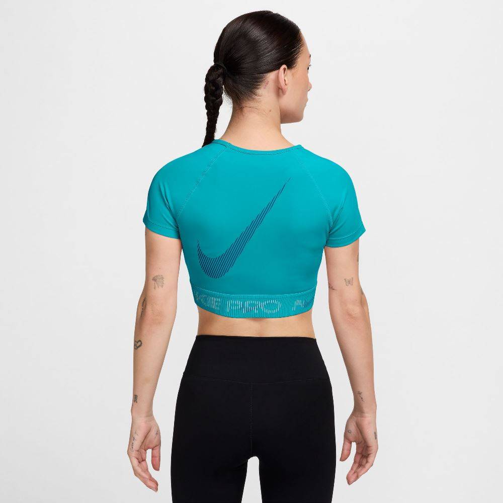 NIKE PRO DRI-FIT SHORT-SLEEVE CROPPED GRAPHIC TOP