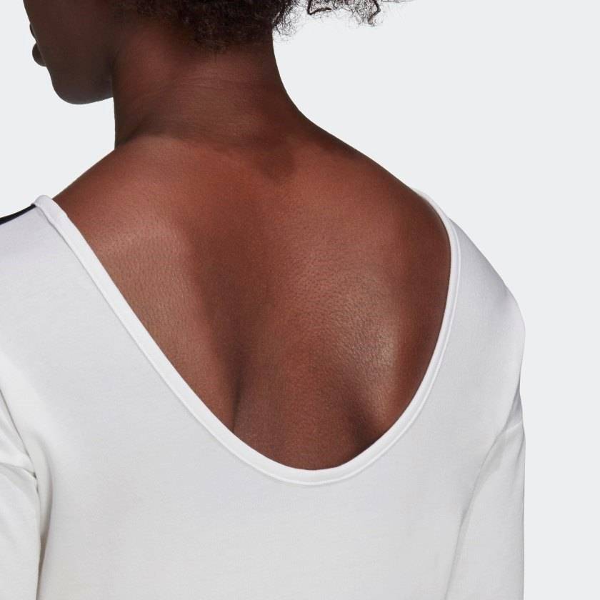 ADIDAS WOMENS OPEN BACK 3-STRIPES TEE
