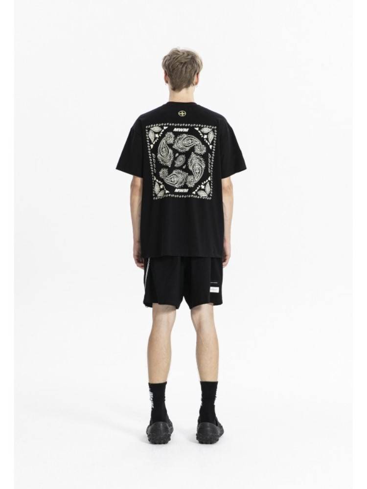 MWM BLACK CHAIN DETAIL REGULAR FIT SHORTS