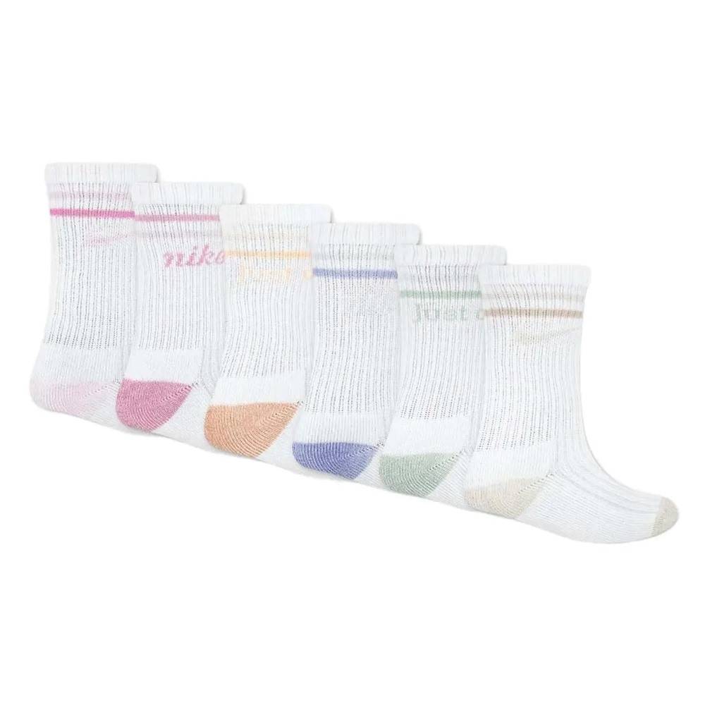 NIKE SUPER SOFT MARL MICRO 6PK CREW SOCKS