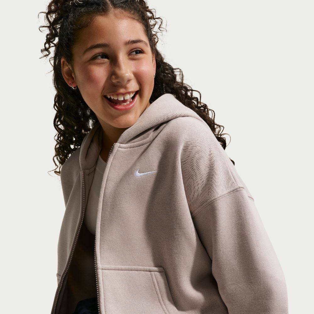 NIKE STUDIO GIRLS FLEECE FULL-ZIP HOODIE