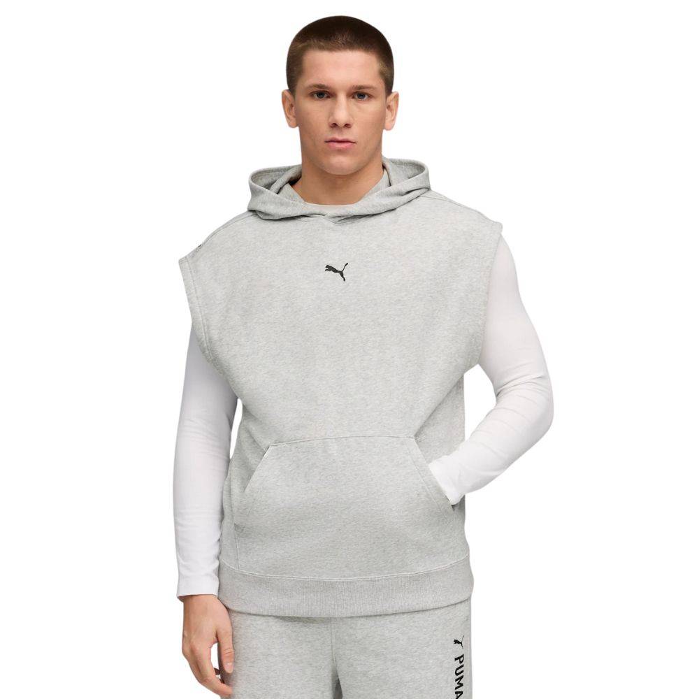 PUMA M GRAPHIC FRENCH TERRY SLEEVELESS HOODIE