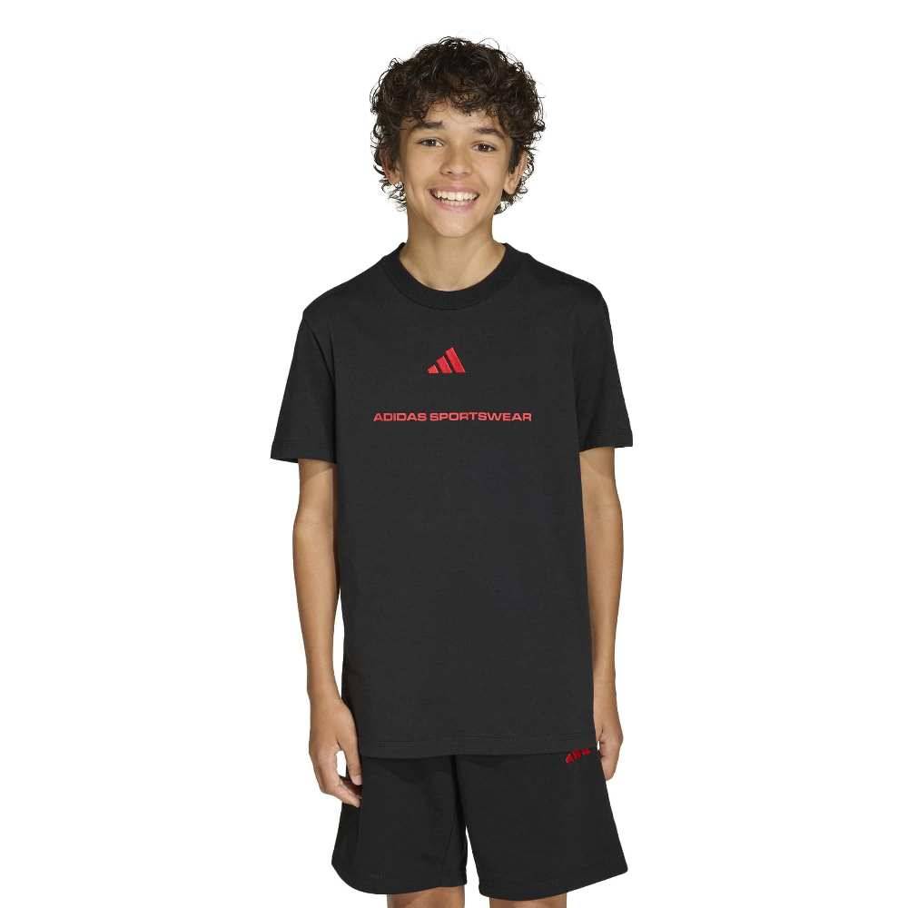 ADIDAS BOYS SLOGAN SINGLE JERSEY T-SHIRT