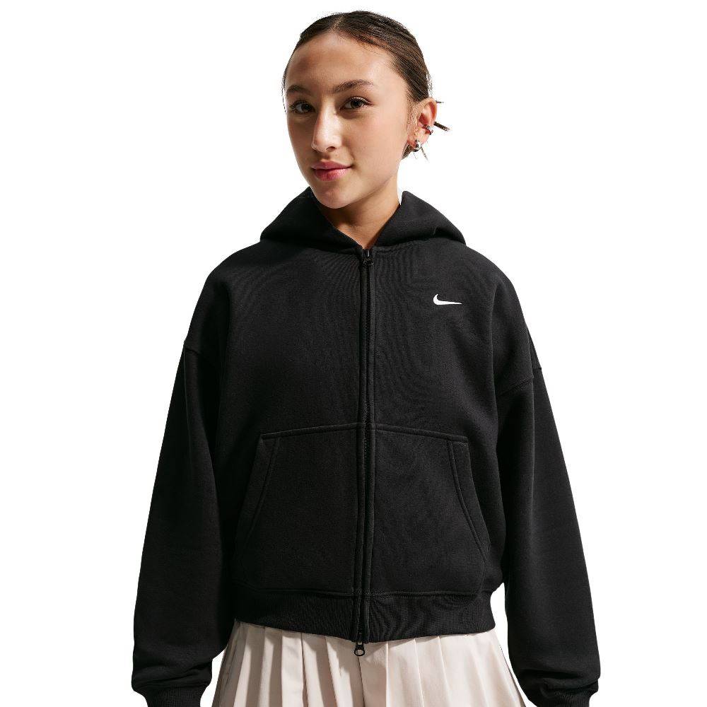NIKE STUDIO GIRLS FLEECE FULL-ZIP HOODIE