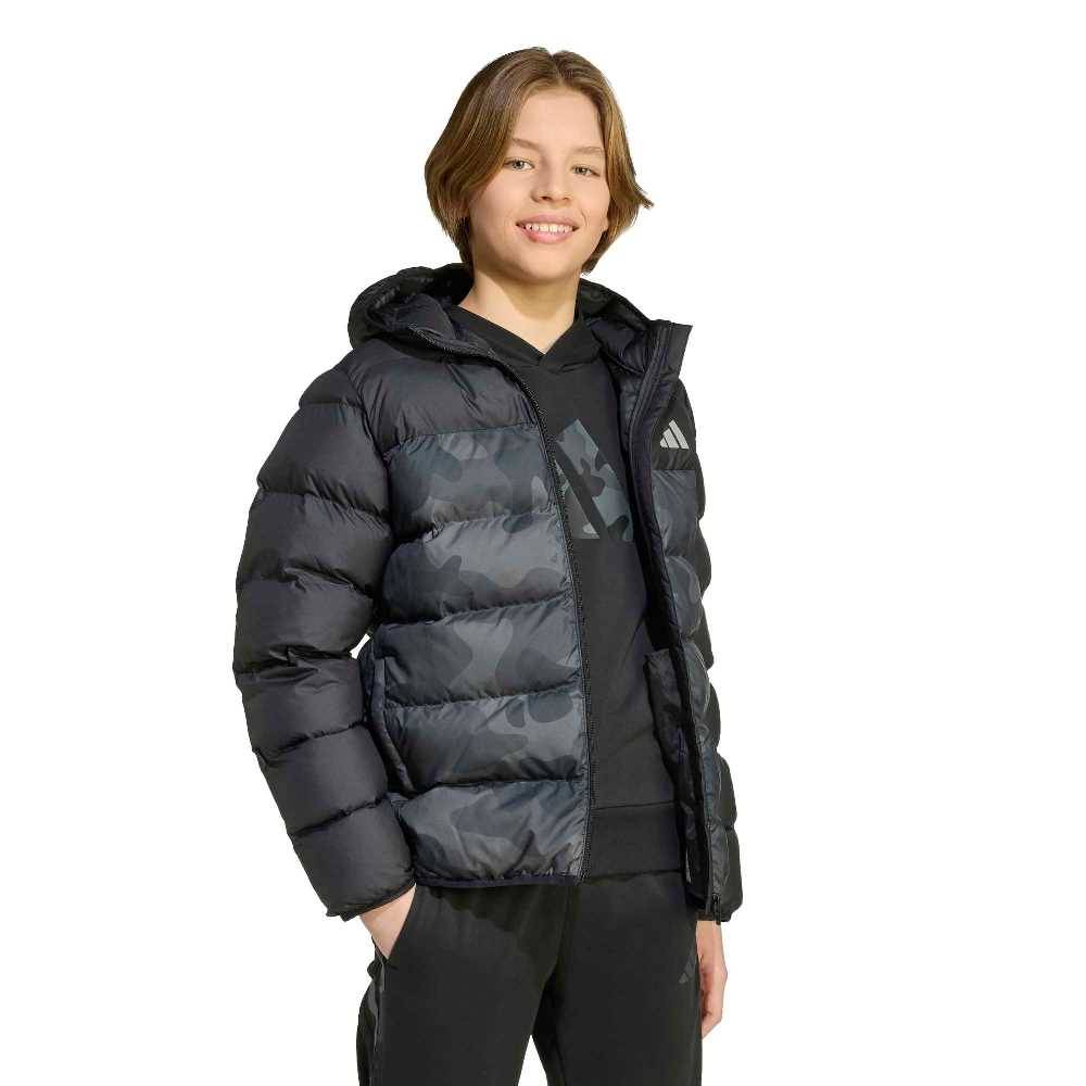 ADIDAS YOUTH SYNTHETIC DOWN ALLOVER PRINT JACKET