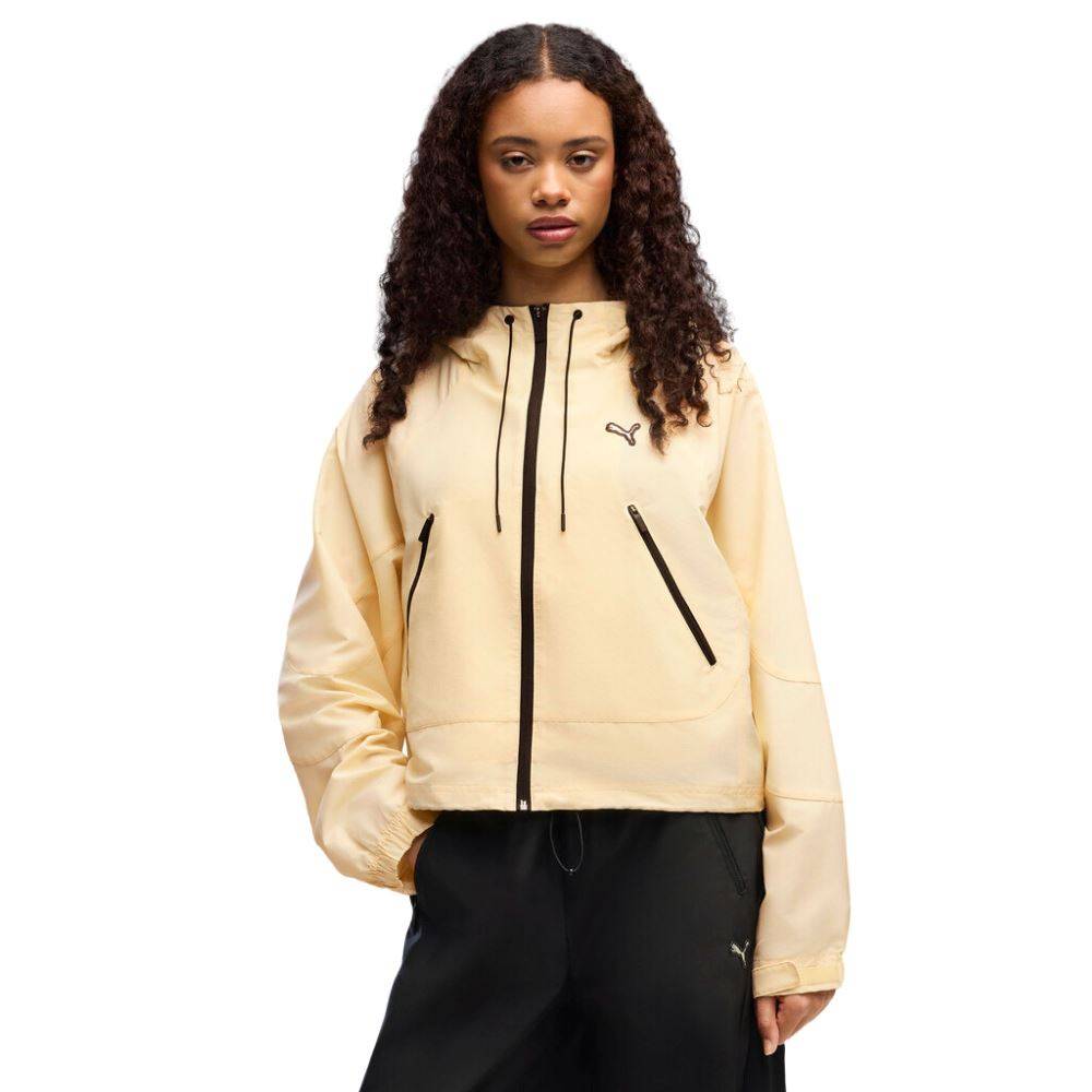 PUMA STREET GLAM OVERSIZED SHORT HOODED WOVEN JACKET