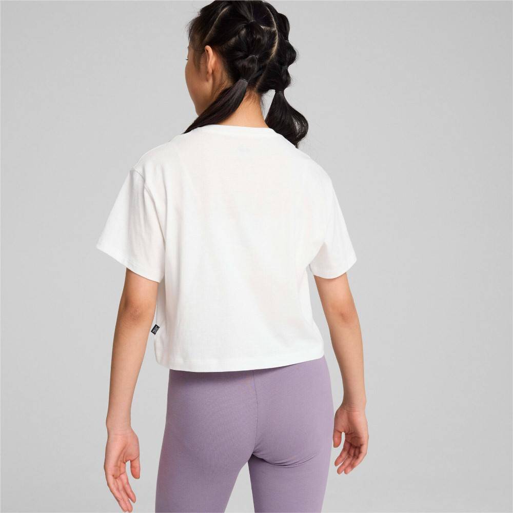 PUMA GIRLS LOGO CROPPED TEE