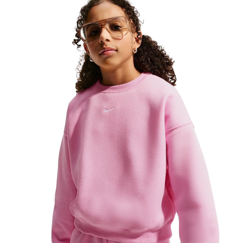 NIKE STUDIO GIRLS OVERSIZED FLEECE BOXY CREW