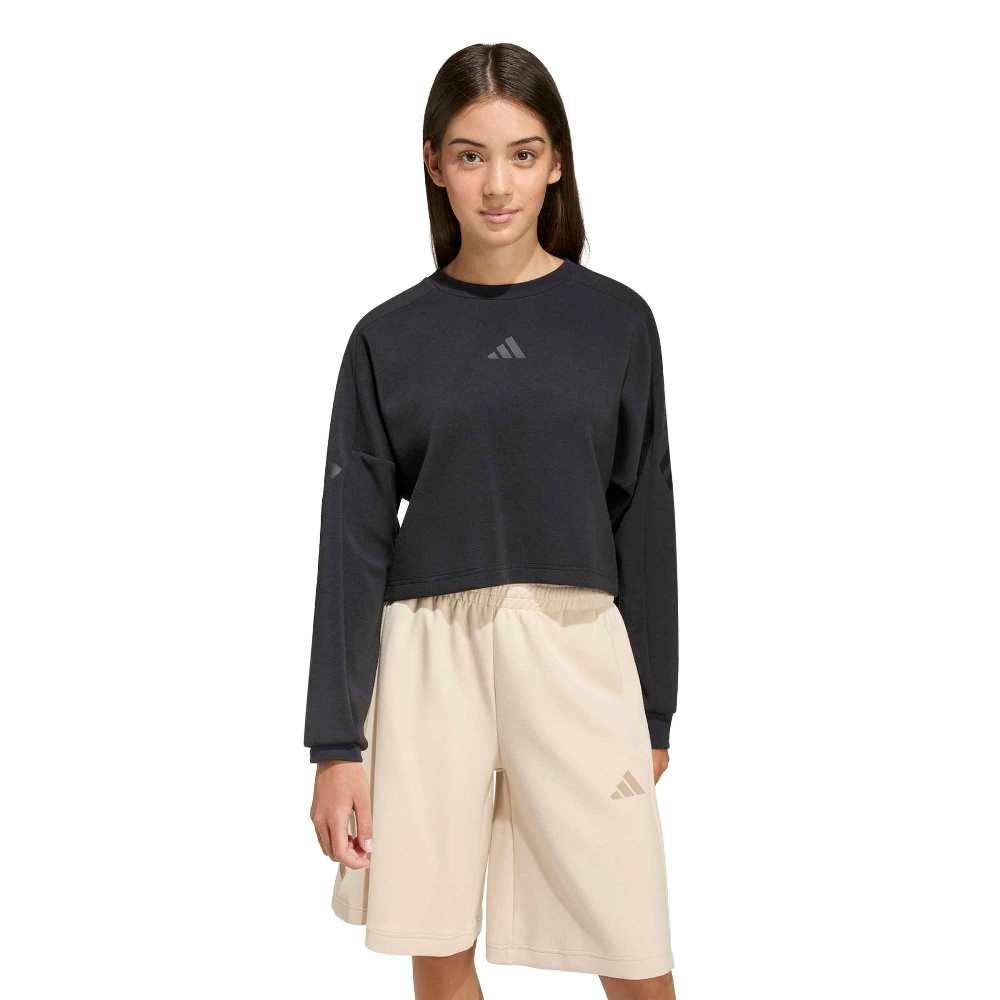 ADIDAS GIRLS FUTURE ICONS 3 STRIPES CROPPED SWEATSHIRT