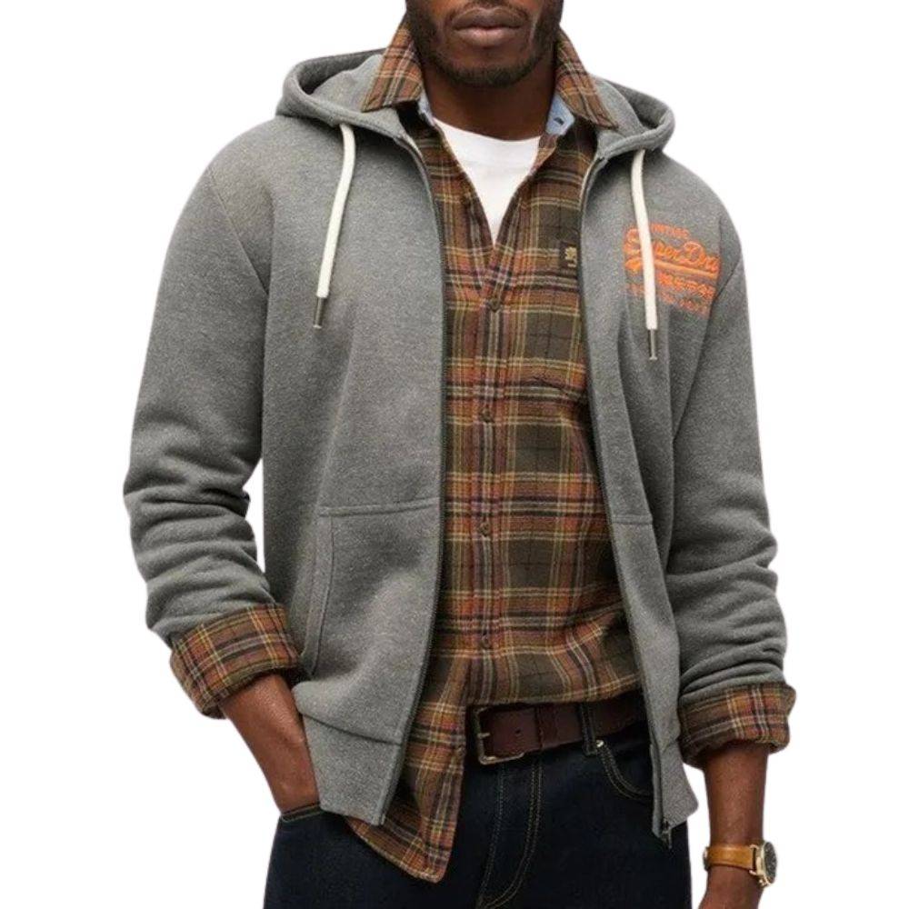 SUPERDRY NEON VINTAGE LOGO GRAPHIC ZIP HOODIE