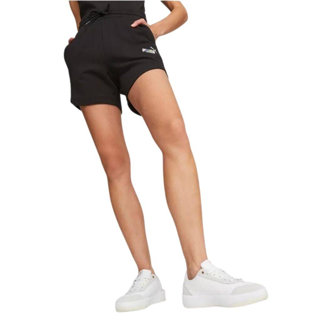 PUMA ESS+ LOVE IS LOVE HIGH-WAIST SHORTS