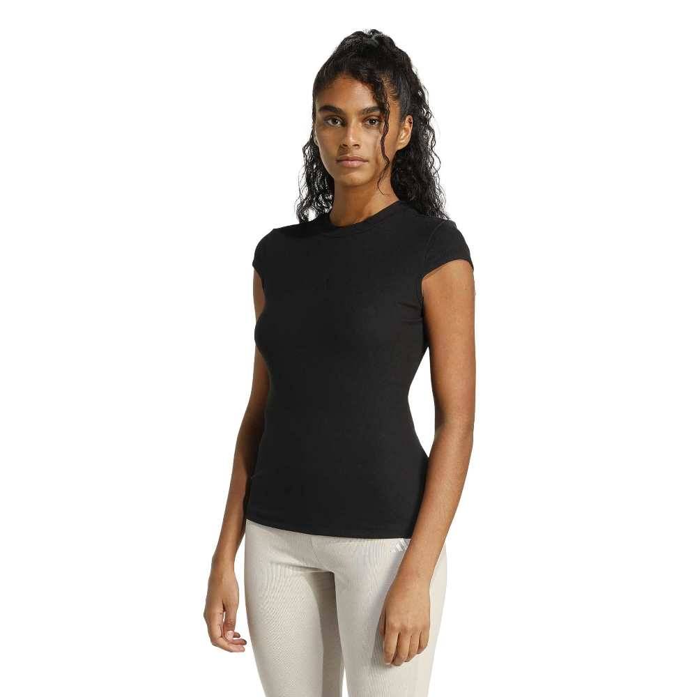 ADIDAS SEASONAL ESSENTIALS RIB CAP-SLEEVE TEE