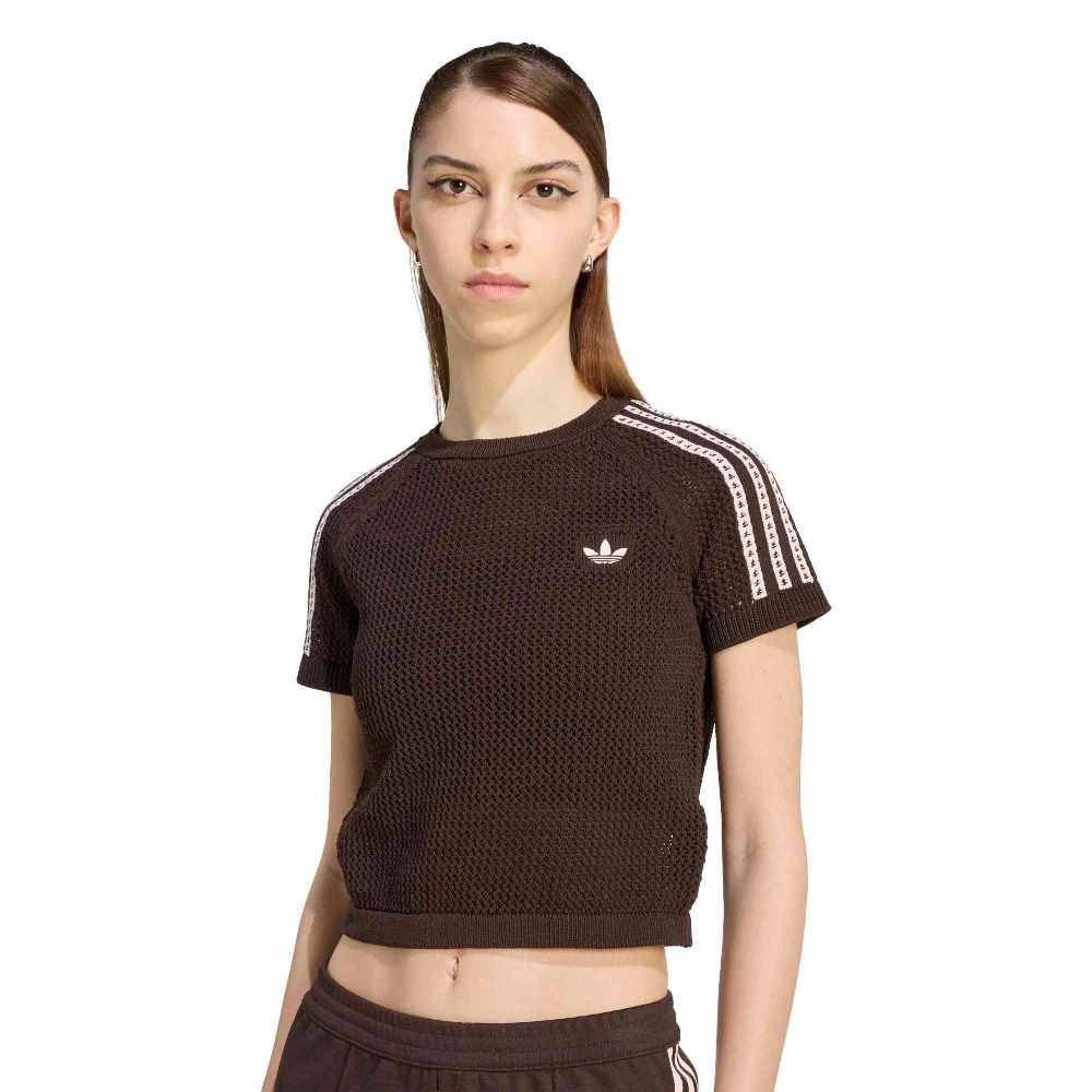 ADIDAS ORIGINALS KNITTED CROCHET CALI TEE