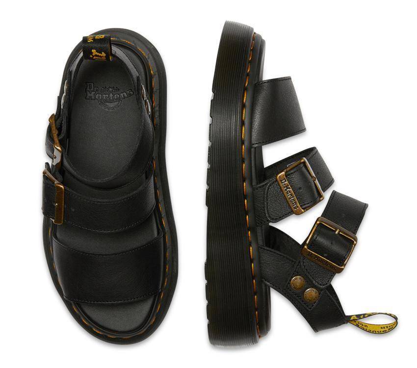 DR. MARTENS GRYPHON QUAD LEATHER PLATFORM SANDALS