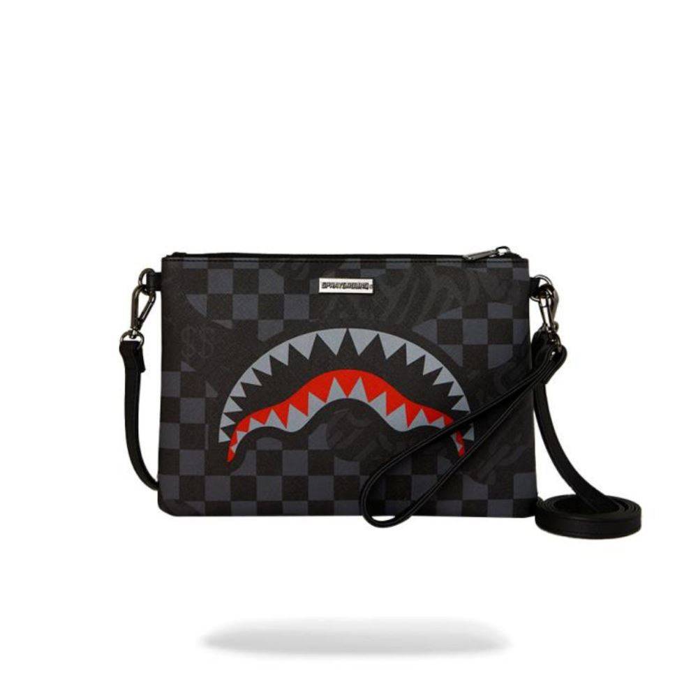 SPRAYGROUND 4AM RED SHARK CROSSOVER CLUTCH
