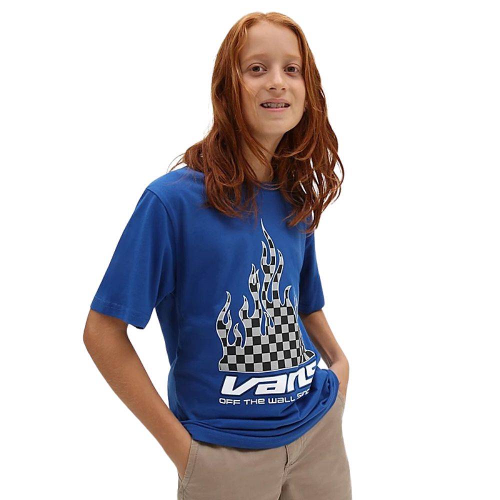 VANS YOUTH REFLECTIVE CHECKERBOARD FLAME TEE