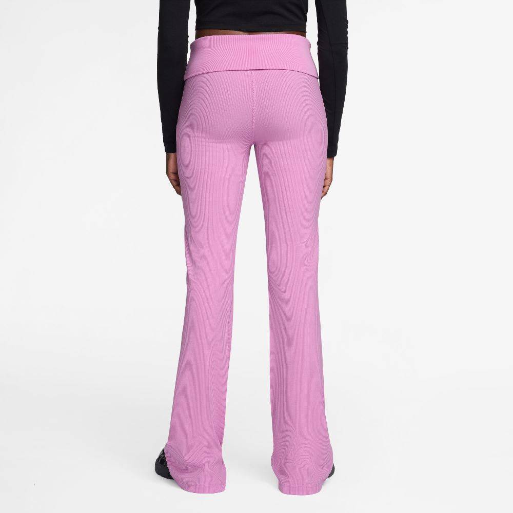 NIKE WOMENS CHILL KNIT MID-RISE TIGHT RIBBED PANT