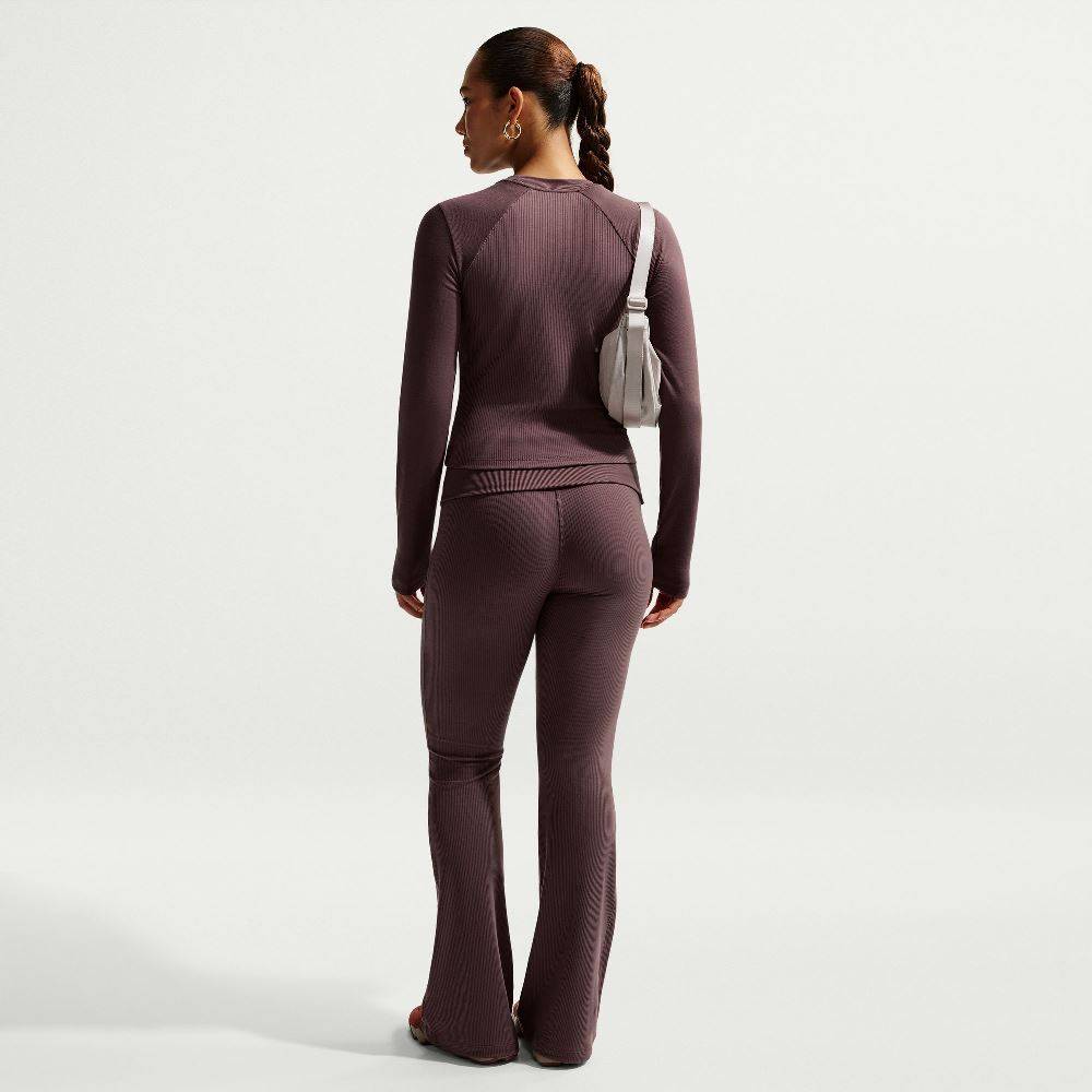 NIKE WOMENS CHILL KNIT MID-RISE TIGHT RIBBED PANT