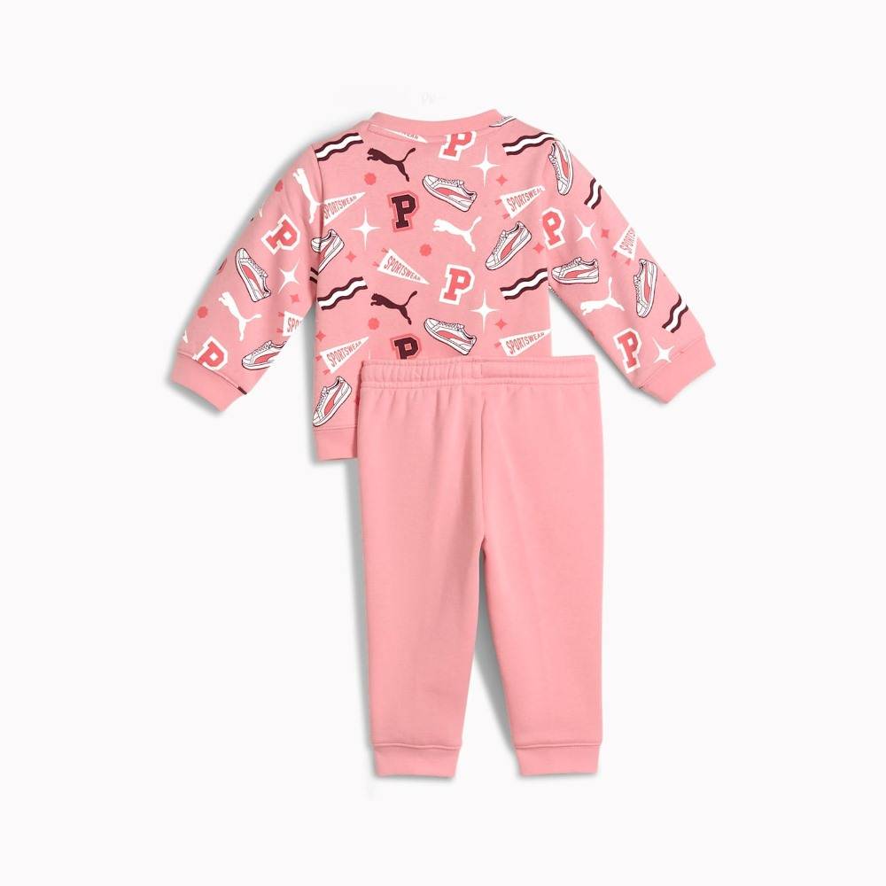 PUMA MINICATS AOP CREW SET FLEECE INF