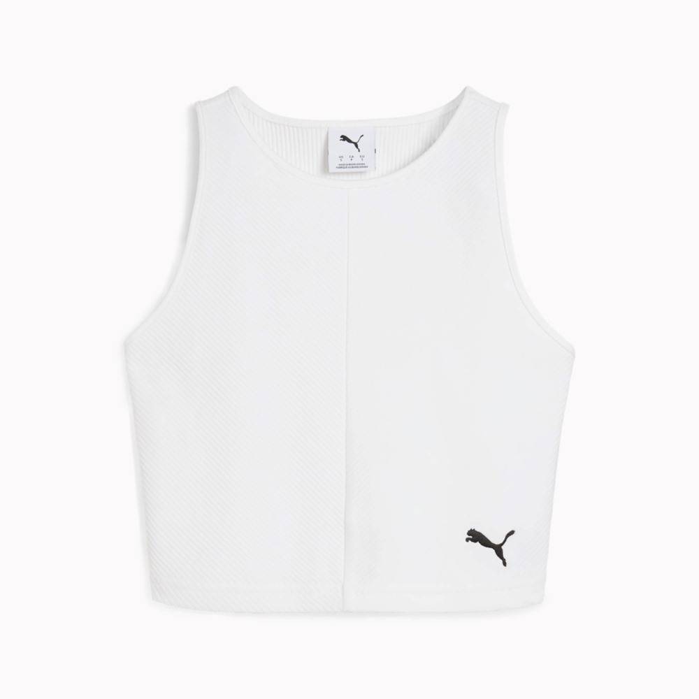 PUMA WARDROBE ESS RIBBED CROP TOP