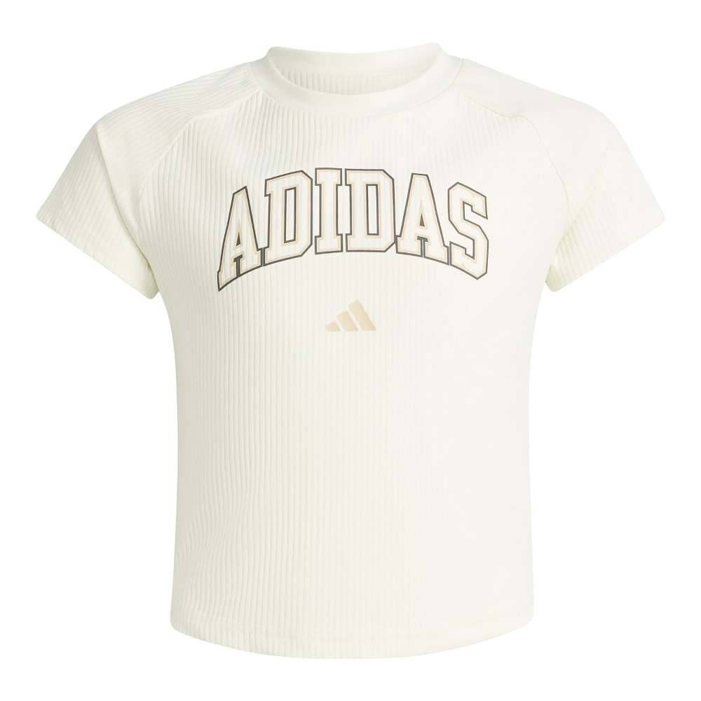 ADIDAS GIRLS SPORT SEASONALS COLLEGIATE TYPOGRAPHY T-SHIRT