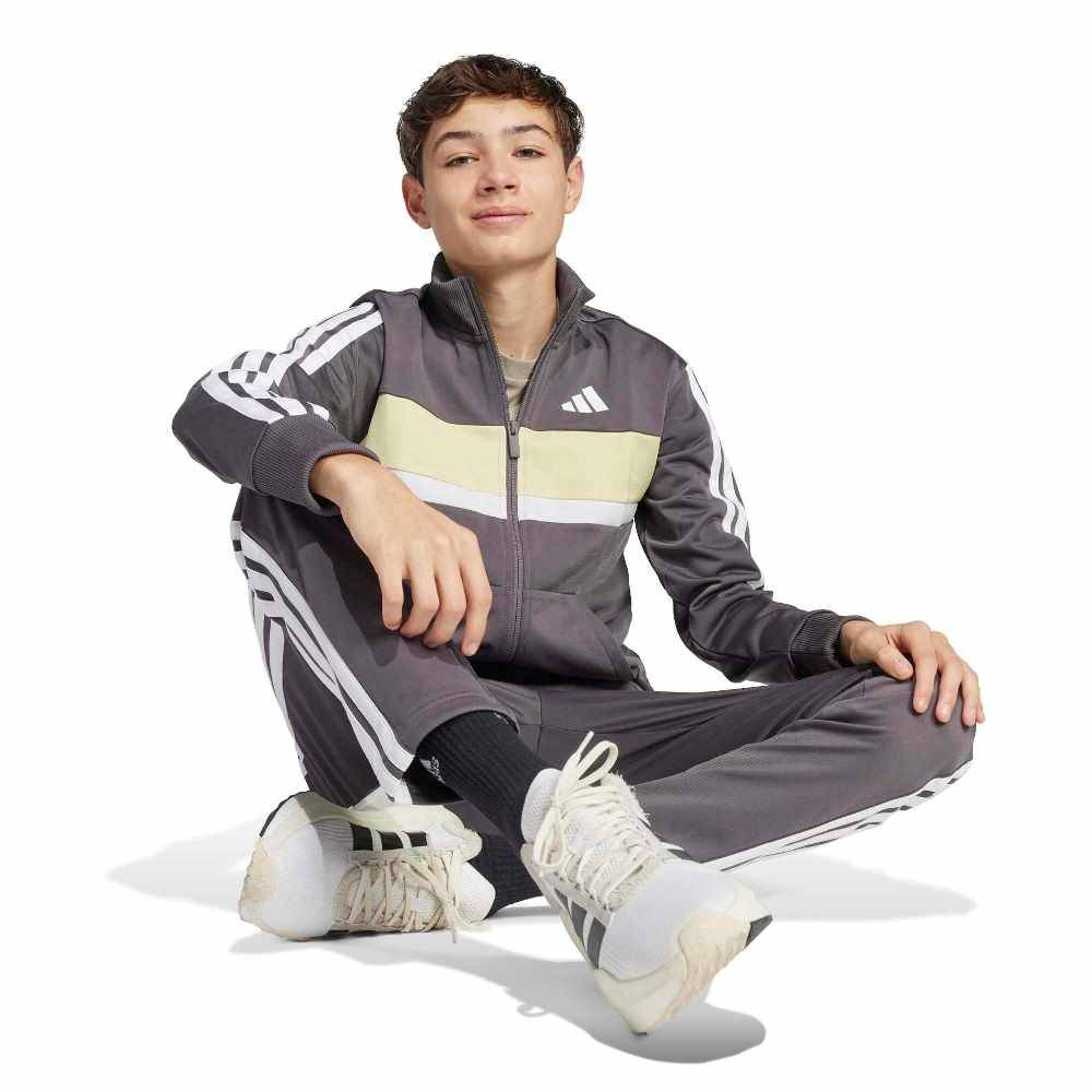 ADIDAS YOUTH SEASONAL ESSENTIALS TIBERIO 3 STRIPES TRICOT TRACKSUIT