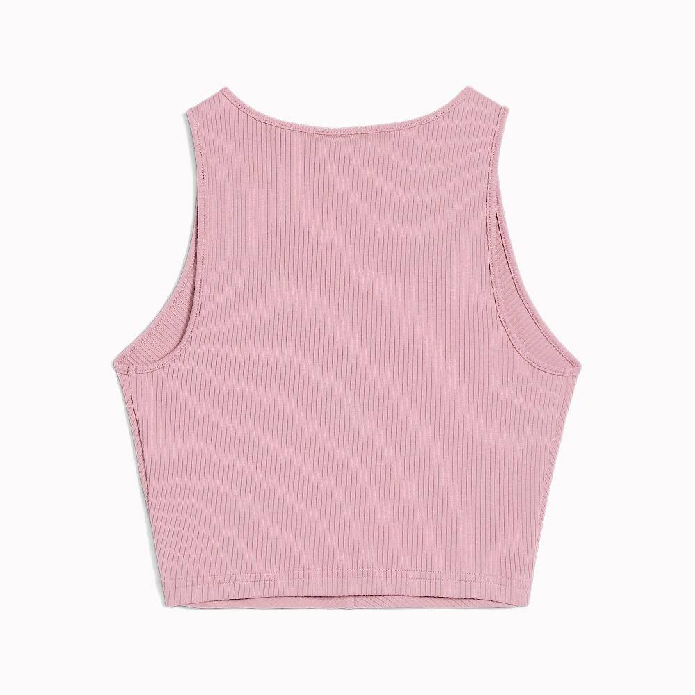 PUMA WARDROBE ESS RIBBED CROP TOP