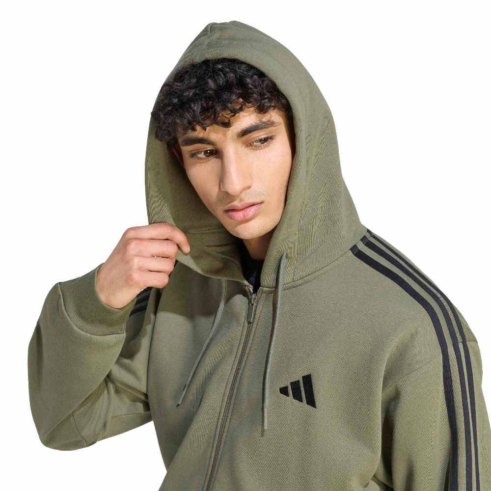 ADIDAS M ESSENTIALS 3-STRIPES FLEECE FULL-ZIP HOODIE