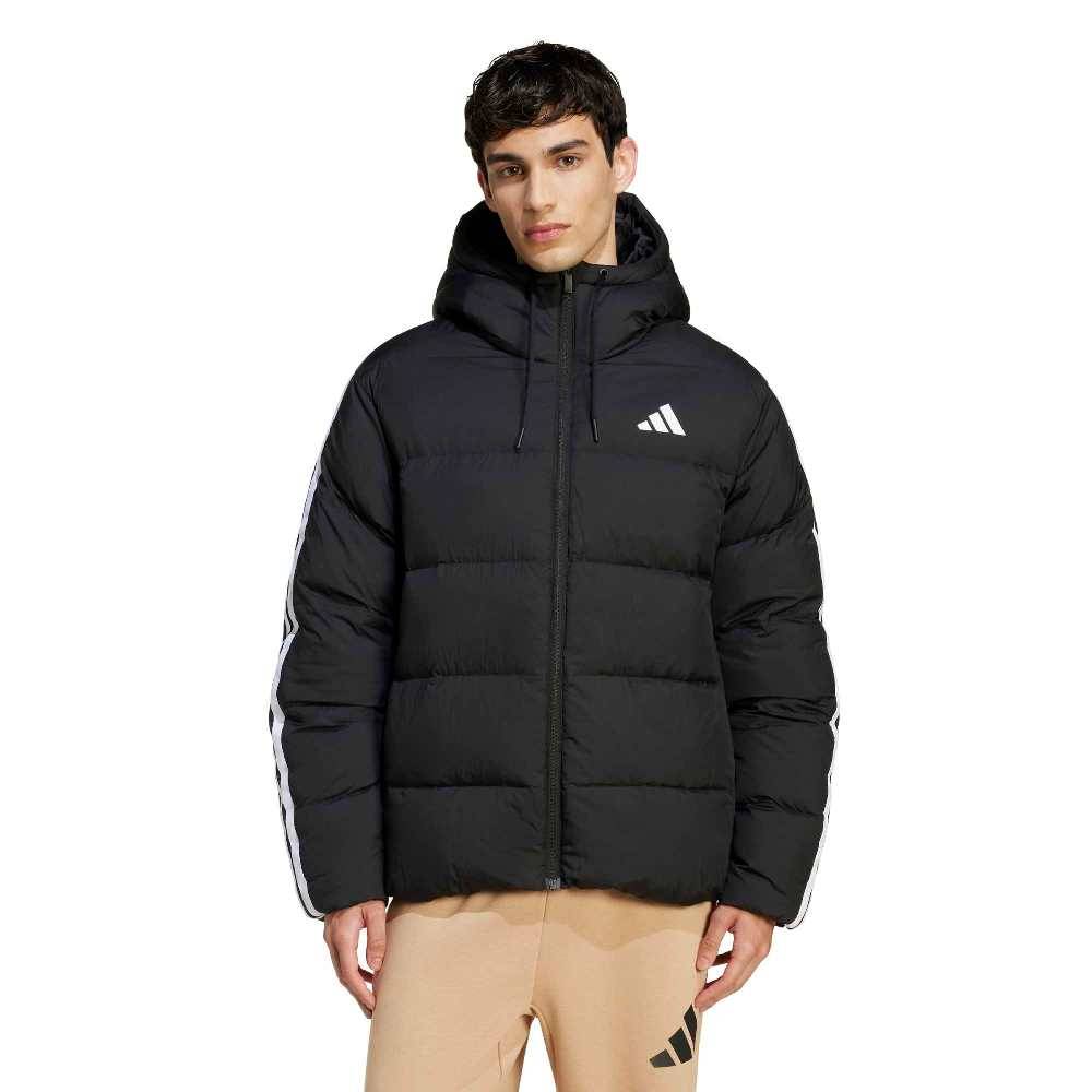ADIDAS M ESSENTIALS CLIMAWARM 3 STRIPES PUFFER DOWN HOODED JACKETS