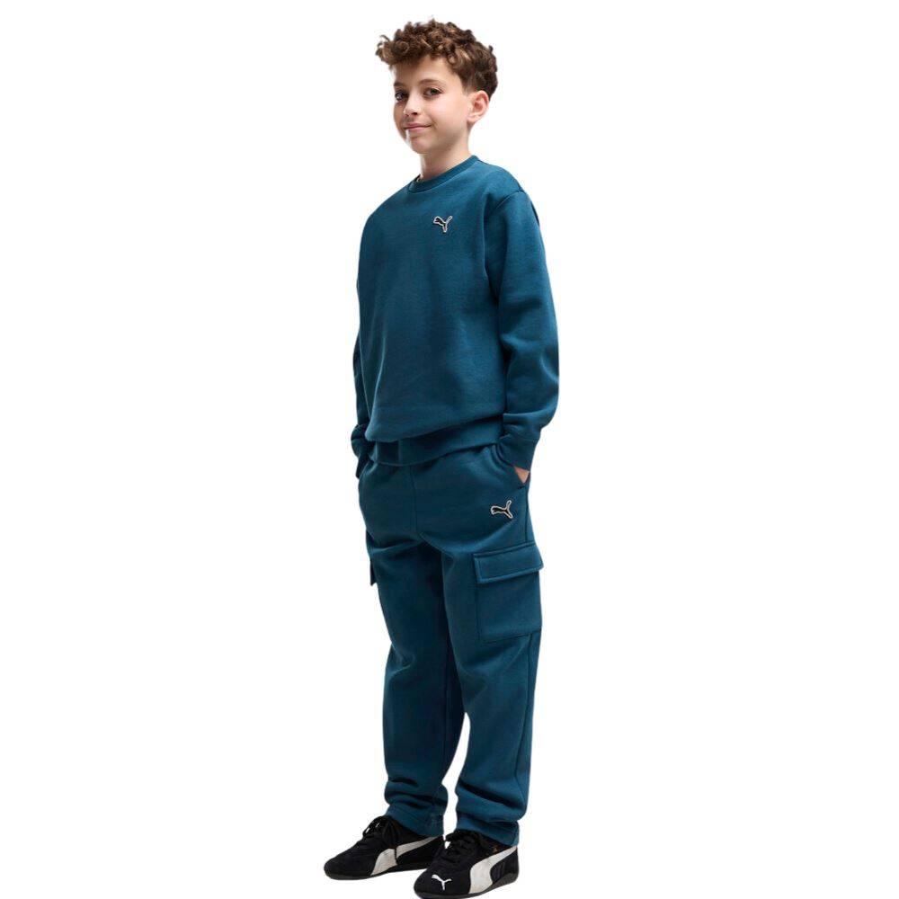 PUMA ESS ELEVATED RELAXED CREW AND CARGO PANTS SUIT FL B