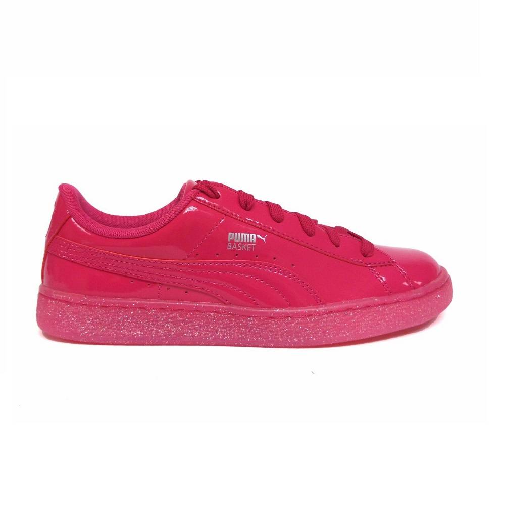 PUMA GIRLS BASKET PATENT GLITTER SHOES