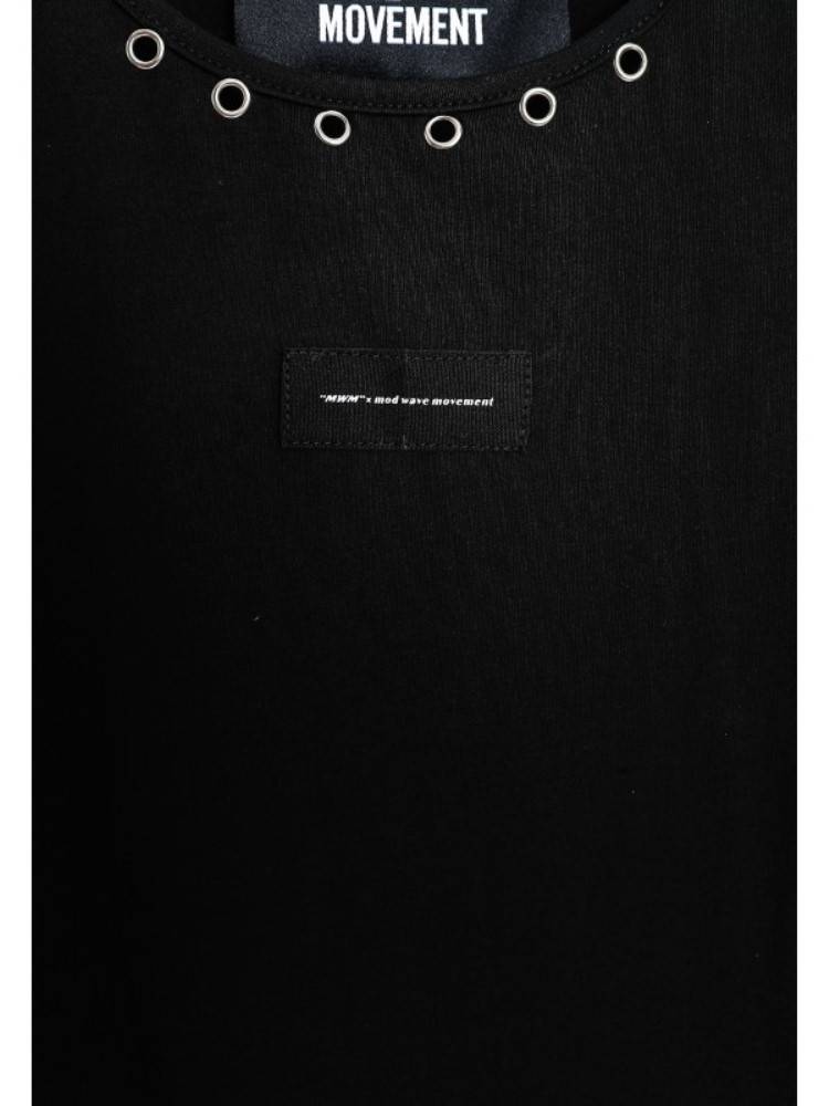 MWM BLACK SLIM BODYSUIT STUDDED NECKLINE