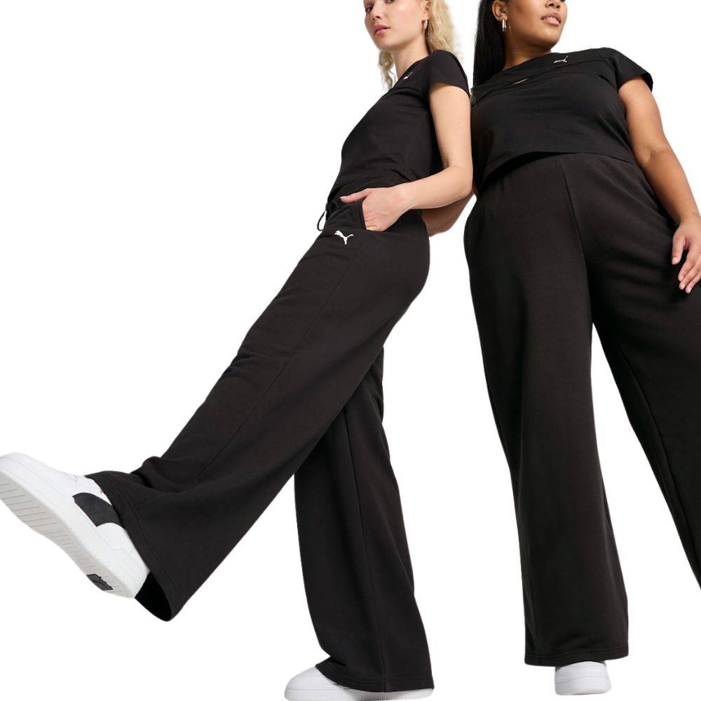 PUMA WARDROBE ESS RELAXED WIDE LEG SWEATPANTS TR