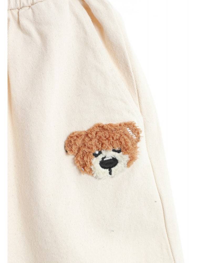 MWM TEDDY BEAR DENIM SHORTS FLOCK PATCH