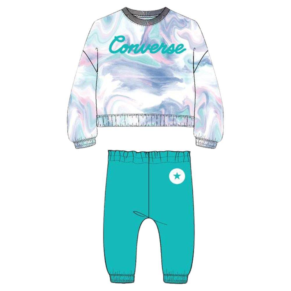 CONVERSE LITTLE GIRLS ALL-OVER-PRINT FT JOGGER SET