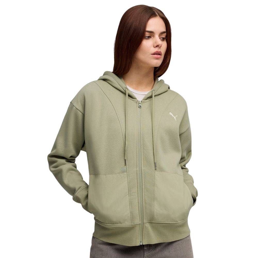 PUMA HER RELAXED FULL-ZIP HOODIE FL