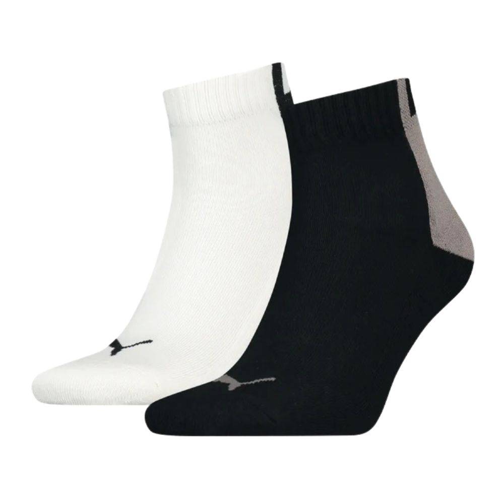 PUMA MEN LOGO BLOCK QUARTER 2-PAIRS SOCKS