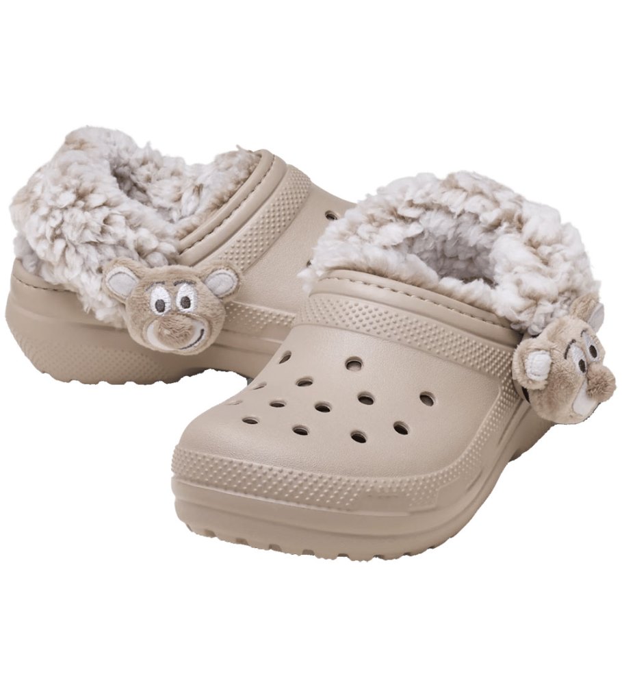 CROCS TODDLER CLASSIC BEAR PLUSH FLEECE LINED CLOG