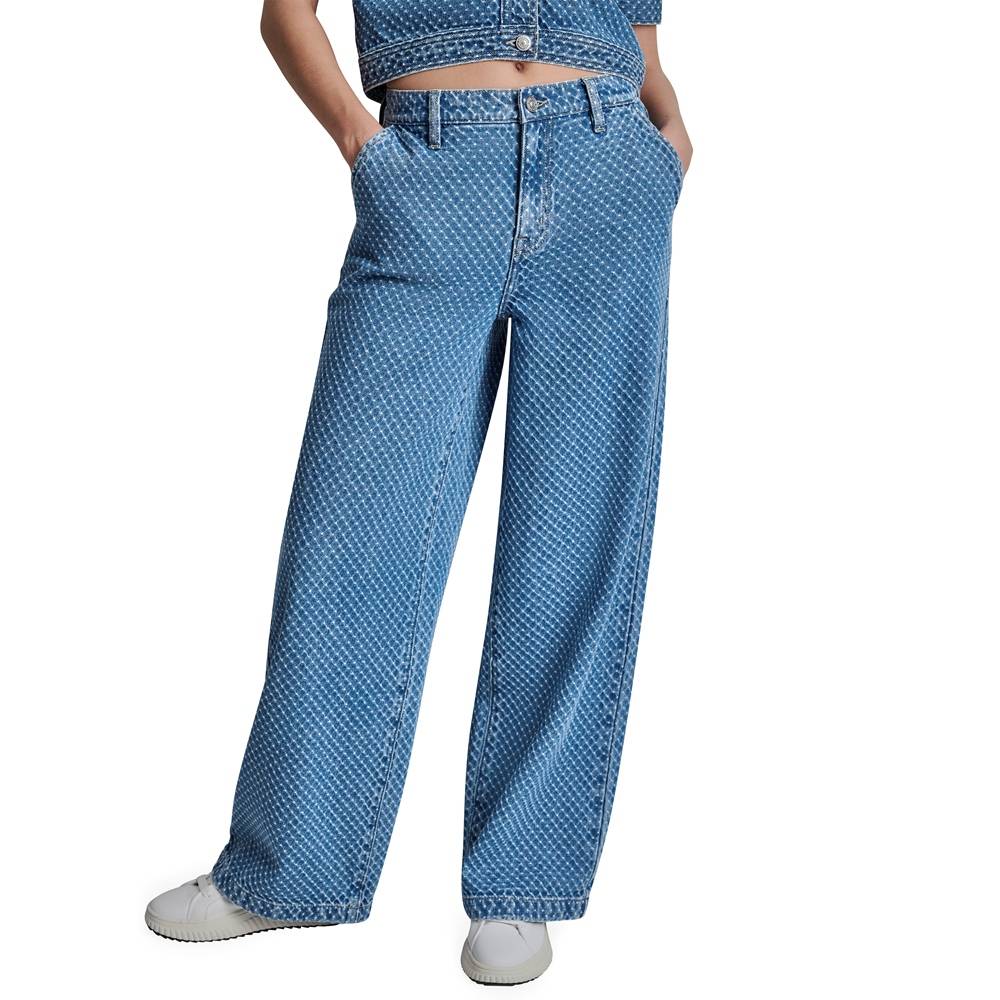 DKNY MID RISE WIDE LEG WITH SLASH POCKETS JEANS