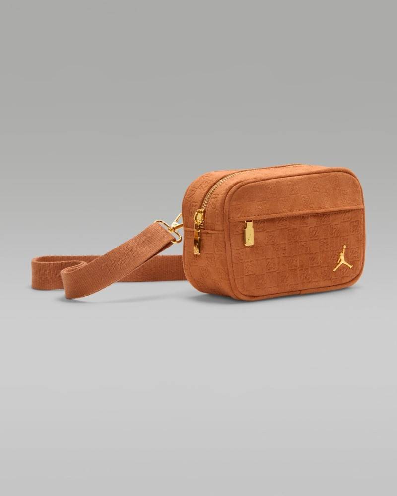 NIKE JORDAN SUEDE MONOGRAM CAMERA BAG