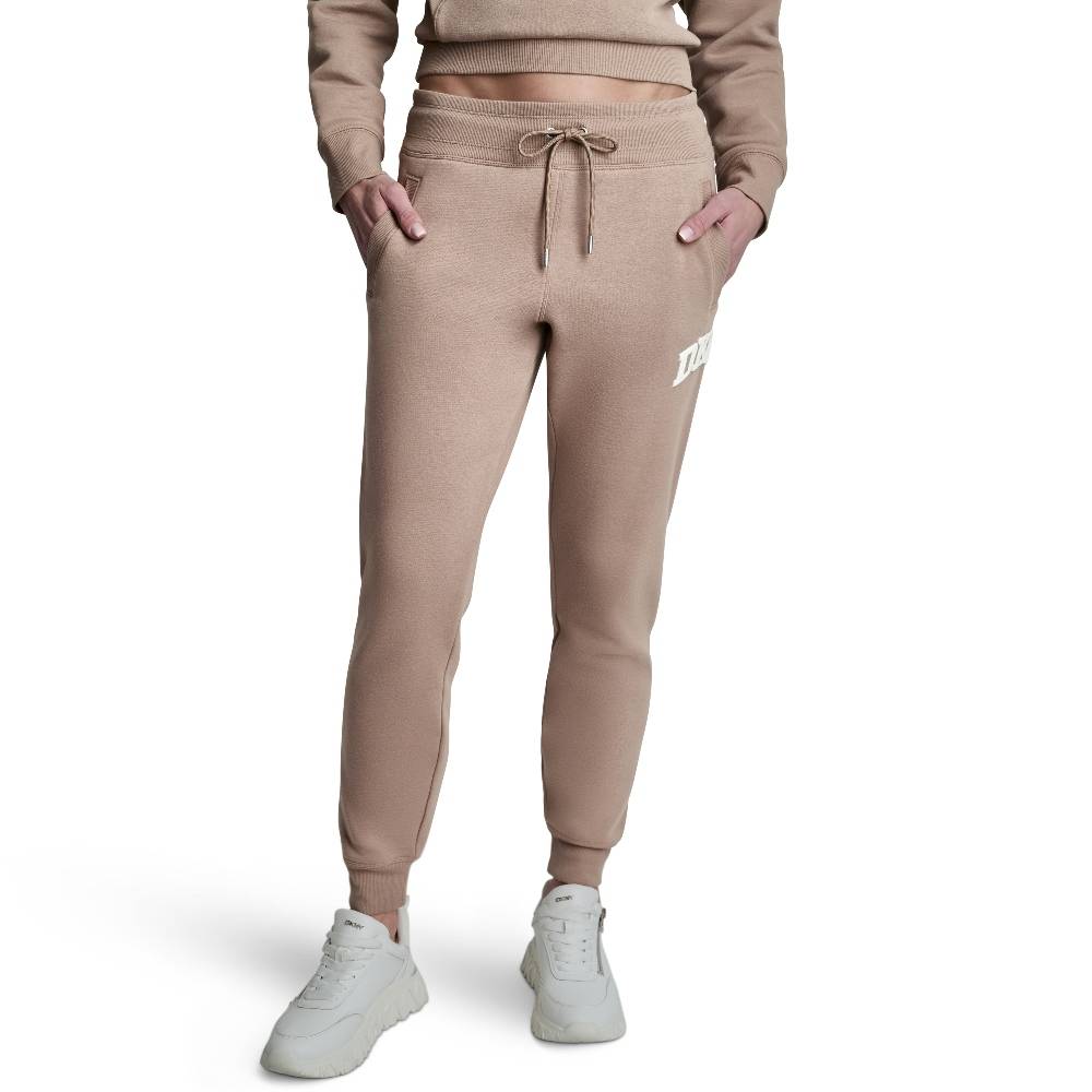 DKNY VARSITY LOGO MID RISE RIB WAIST AND CUFF JOGGER