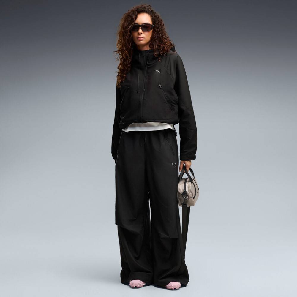 PUMA STREET GLAM OVERSIZED SHORT HOODED WOVEN JACKET