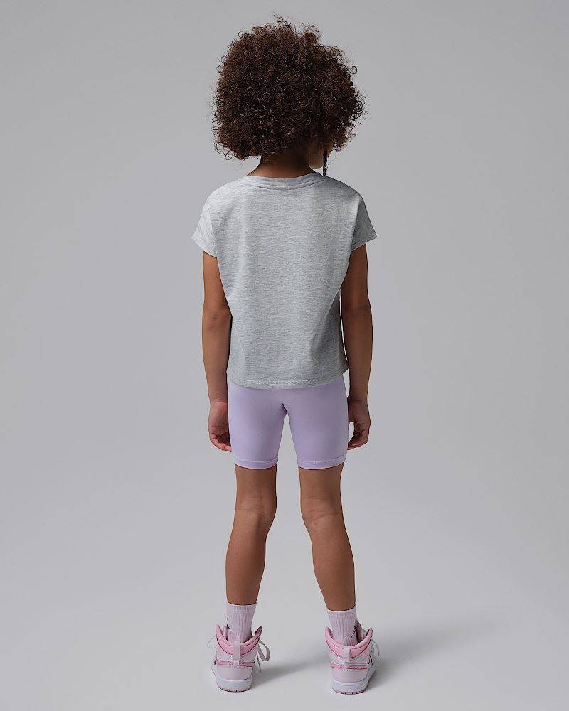 NIKE JORDAN LITTLE GIRLS BOXY TEE BIKE SHORT SET