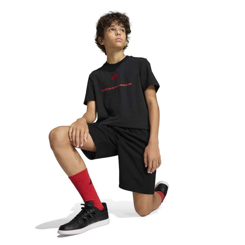 ADIDAS BOYS SLOGAN SINGLE JERSEY T-SHIRT