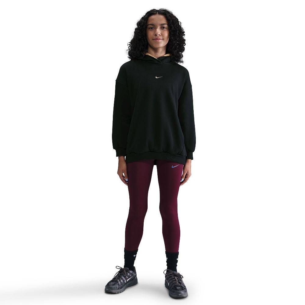 NIKE NSW GIRLS CLUB FLEECE HOODIE SHINE SATIN