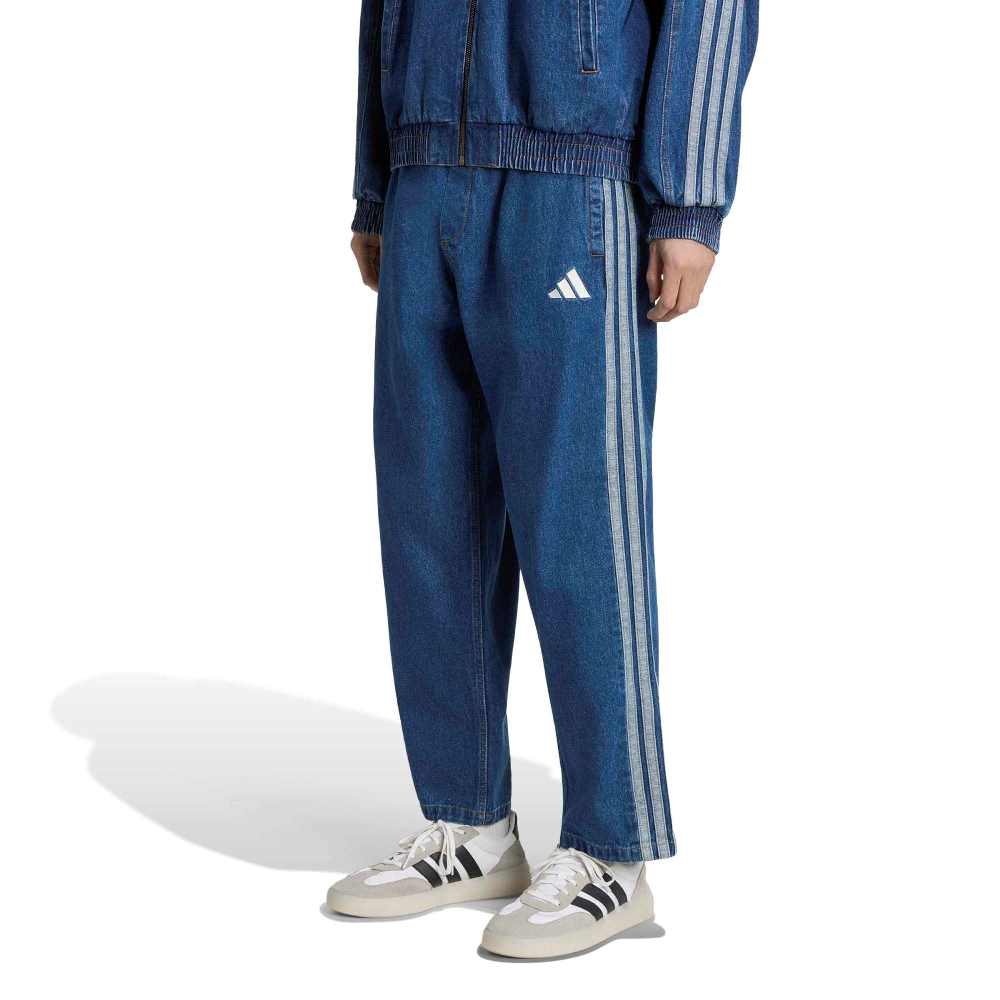 ADIDAS M STADIUM REGULAR FIT DENIM FULL LENGTH OPEN HEM TRACK PANTS