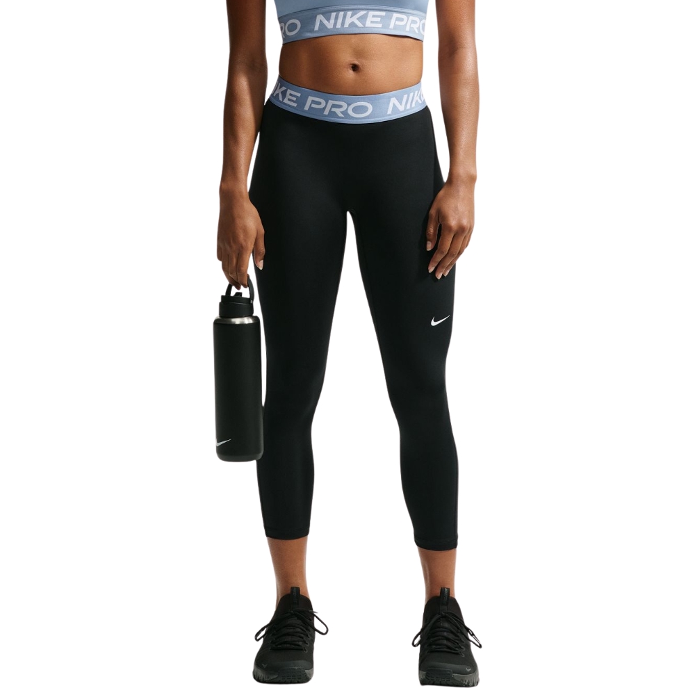 NIKE PRO MID-RISE FULL-LENGTH CROP LEGGINGS