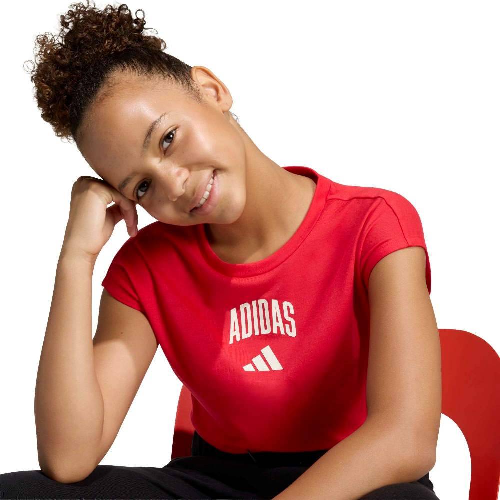 ADIDAS GIRLS SEASONALS COLLEGIATE TYPOGRAPHY T-SHIRT